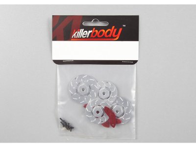 Killerbody brzdový kotouč 1:10 stříbrno/červený (2+2)