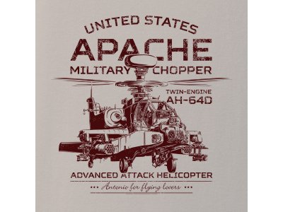 Antonio pánské tričko Apache AH-64D M