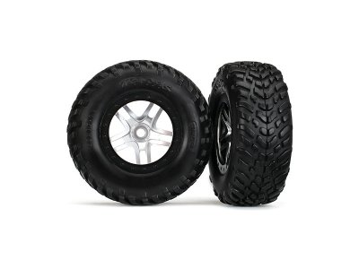 Traxxas kolo 2.2/3.0", disk SCT Split-Spoke saténový-černý, pneu SCT (2)