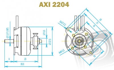 AXI 2204/54 V2 střídavý motor