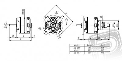 AXI 2208/26 V2 střídavý motor