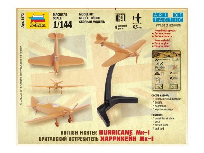 Zvezda 6173 Snap Kit - Hawker Hurricane Mk-1 (1:144)