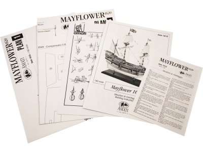 AMATI Mayflower anglická galeóna 1620 1:60 kit