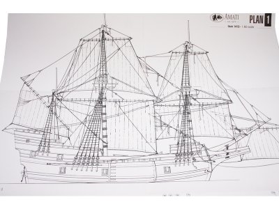 AMATI Mayflower anglická galeóna 1620 1:60 kit