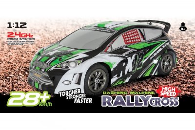 RX-12 elektro Rally auto - 2.4GHz RTR - zelený (2wd)