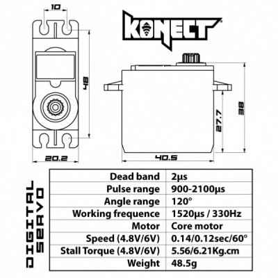 KONECT 6 kg Digital servo (6kg-0,12s/60°)