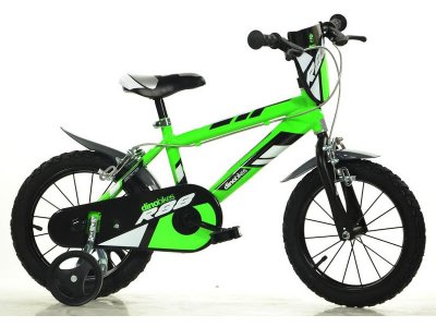 DINO Bikes - Dětské kolo 14" zelené