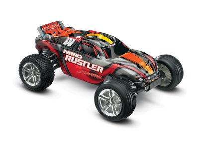 Traxxas Nitro Rustler 1:10 TQi RTR stříbrno-červený