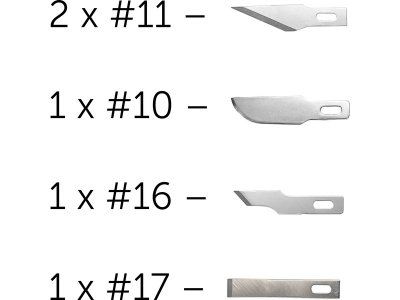 Modelcraft náhradní čepele (2x#11, #10, #16, #17)