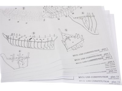 MAMOLI USS Constitution příčný řez 1:93