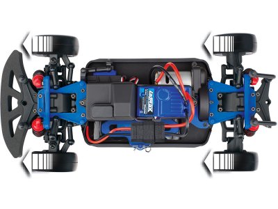 Traxxas Rally 1:18 4WD RTR modré