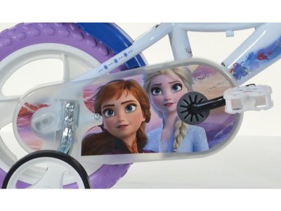 DINO Bikes - Dětské kolo 12" Frozen 2 se sedačkou pro panenku a košíkem