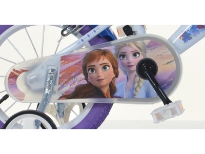 DINO Bikes - Dětské kolo 14" Frozen 2 se sedačkou pro panenku a košíkem