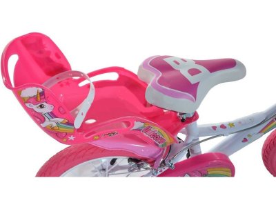 DINO Bikes - Dětské kolo 16" Jednorožec se sedačkou
