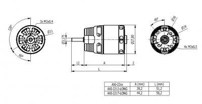 Combo set AXI 2217/12 V2 LONG + FOXY G2 30A Regulátor