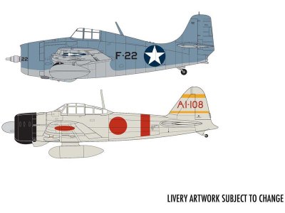 Airfix Grumman F-4F4 Wildcat, Mitsubishi Zero (1:72) (Giftset)