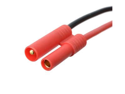 Konektor zlacený 4.0mm samice s kabelem 14AWG 10cm