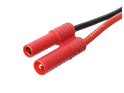 Konektor zlacený 4.0mm samec s kabelem 14AWG 10cm