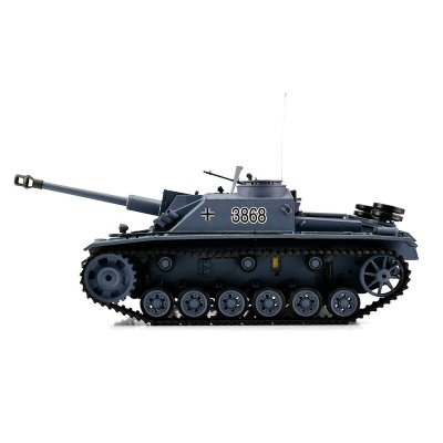 TORRO tank 1/16 RC Sturmgeschütz III, provedení G, šedá kamufláž - BB Airsoft+IR