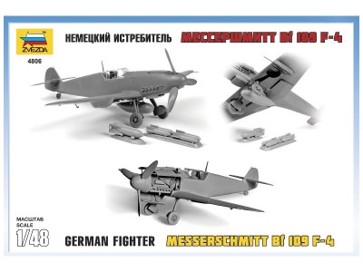 Zvezda 4806 letadlo Messerschmitt Bf-109 F4 (1:48)