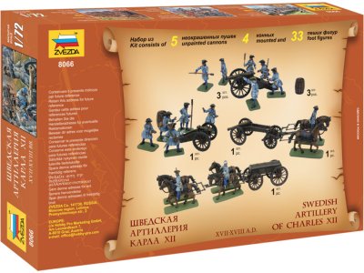 Zvezda figurky - švédské dělostřelectvo (1:72)