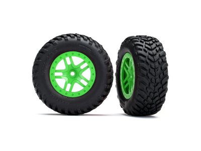 Traxxas kolo 2.2/3.0", disk SCT Split-Spoke zelený, pneu SCT (2)