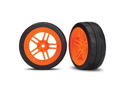 Traxxas kolo 1.9", disk split-spoke oranžový, pneu Response (2) (přední)