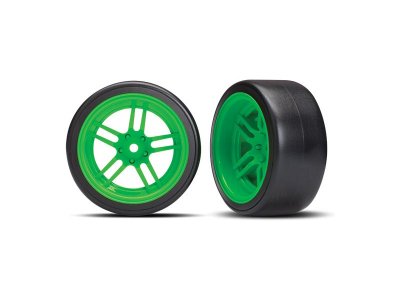 Traxxas kolo 1.9", disk split-spoke zelený, pneu Drift (2) (zadní)