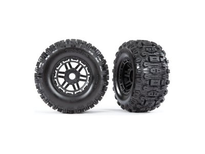 Traxxas kolo 2.8/3.6", disk černý, pneu Sledgehammer (2)