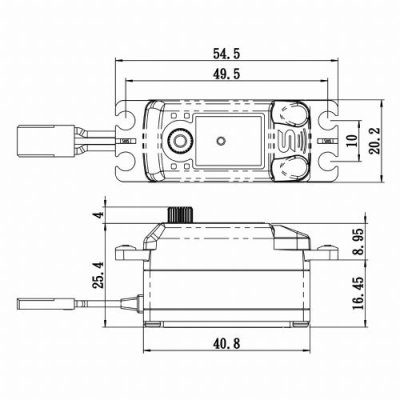 SV-1254MG+ HiVOLT Digitální servo - LOW PROFILE (18kg-0,075s/60°)