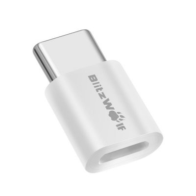 BlitzWolf Adaptér USB-C do Micro USB 2 ks (bílý) (BW-A2)