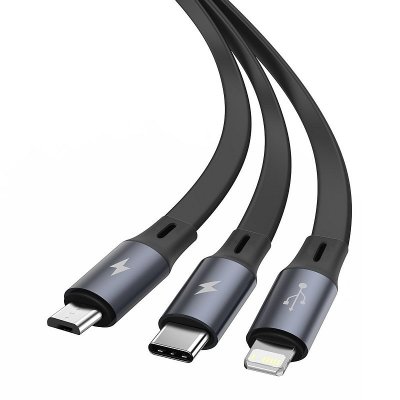 Baseus Bright Mirror 3-in-1 cable USB For M+L+T 3.5A 1.2m Black