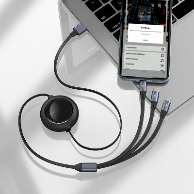 Baseus Bright Mirror 3-in-1 cable USB For M+L+T 3.5A 1.2m Black