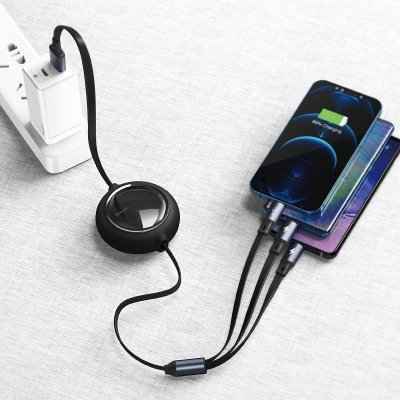 Baseus Bright Mirror 3-in-1 cable USB For M+L+T 3.5A 1.2m Black