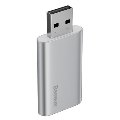 Baseus USB Flash Drive 16GB with USB charger for laptop, computer and car (silver)
