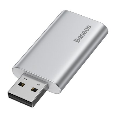 Baseus USB Flash Drive 16GB with USB charger for laptop, computer and car (silver)