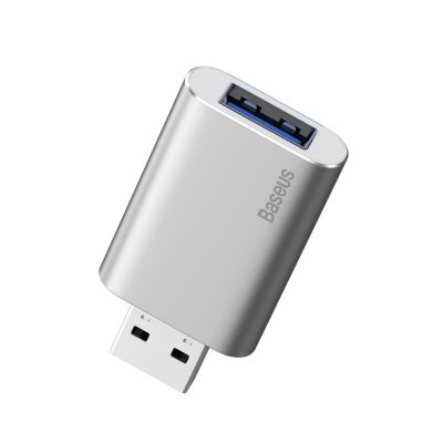 Baseus USB Flash Drive 16GB with USB charger for laptop, computer and car (silver)