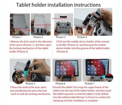 MAVIC 3 / AIR 2/2S / Mini 2 - Plná hliníková slitina tablet Držák