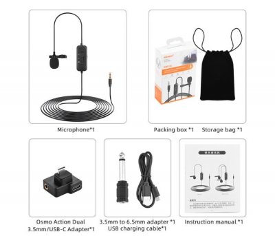 Osmo - Sada Lavalier mikrofonu a zvukového adaptéru