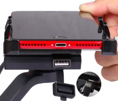 Aluminum Alloy Smartphone Bracket vč. nabíječ (Black)