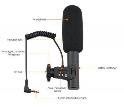 Microphone for DJI Pocket 2 (Do-It-All Handle) (Type 1)