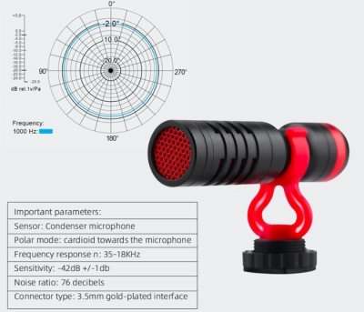 Microphone for DJI Pocket 2 (Do-It-All Handle) (Type 3)