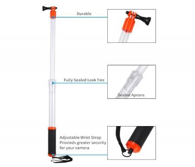 Voděodolný prodlužovací tyč pro Action Cameras