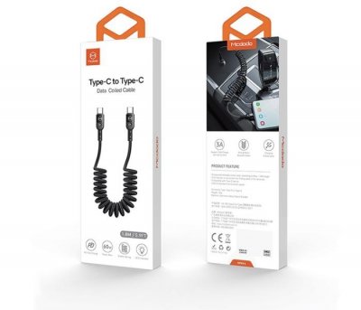 PD 60W Spring Type-C to Type-C Cable (1.8m)