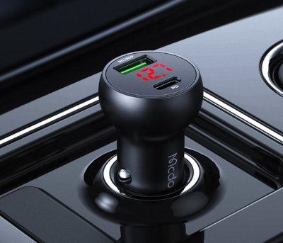 45W PD Car Charger with Digital Display