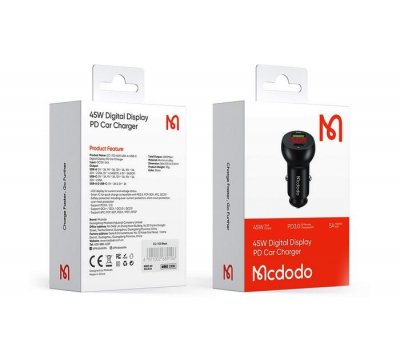 45W PD Car Charger with Digital Display