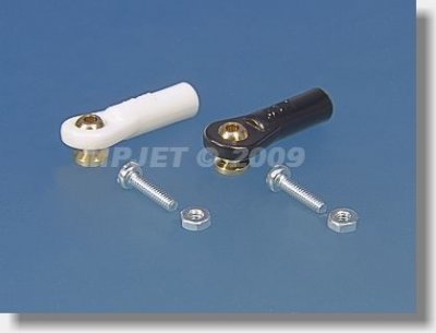 2433 Kulový čep V1, pr.5mm, M2,5/2 Krátký Černý 6ks