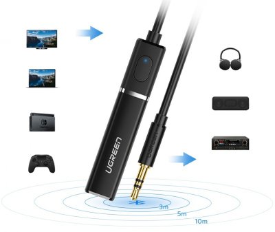 UGREEN Bluetooth 4.2 audio vysílač s 3.5mm jackem, černý