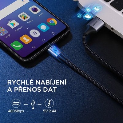UGREEN Micro USB kabel 0.25m, bílý