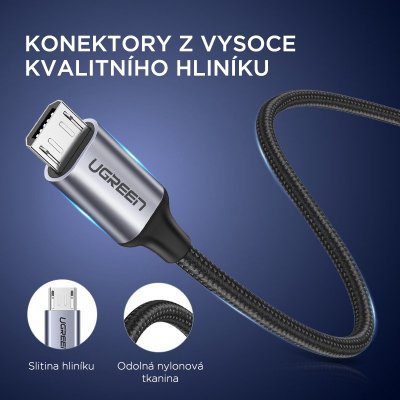 UGREEN Micro USB kabel 0.25m, bílý